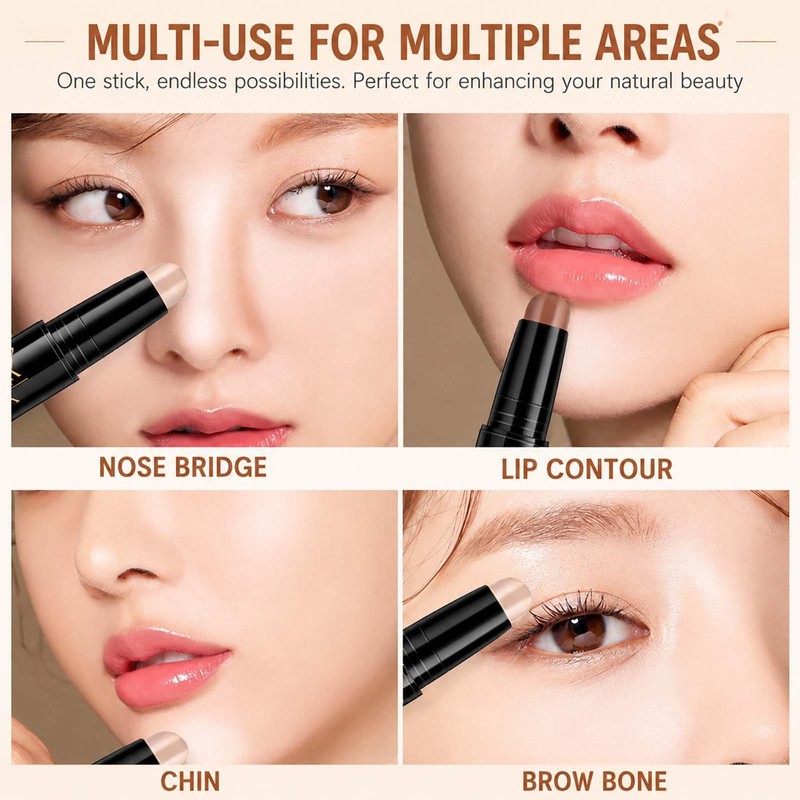 2-in-1 Sculpting Contour & Highlighter Stick, Blendable Creamy