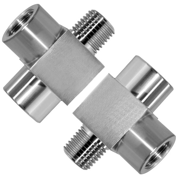 Beduan Stainless Steel Tee Pipe Fittings, 1/8" NPT Female x