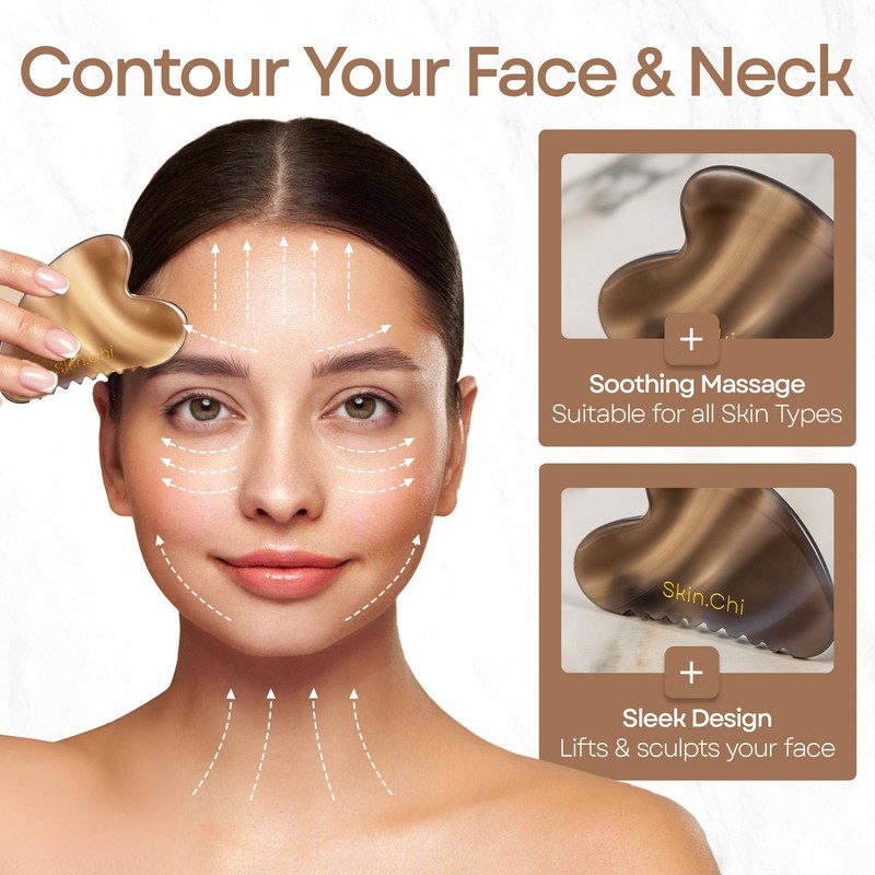Skin Chi Agate Gua Sha Facial Comb – Real Agate