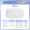 REWOMC 10 Pack Round Tablecloths - 120 Inch, White Polyester
