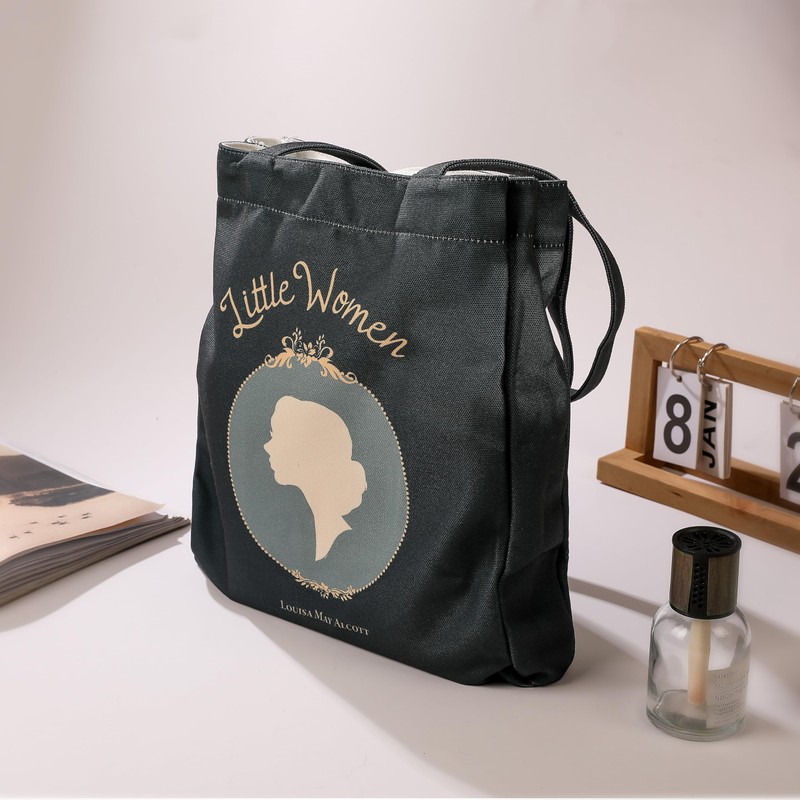 CITIANBEITI Literary Themed Tote Bag-Little Women |Black |Large Capacity for