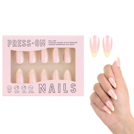 Press On Nail - Short Almond Press On Nails, Phantom color Electroplated version On Nails, Supremely Fit & Glossy Stick On Nails in 12 Sizes - 24 Fake Nails Kit.