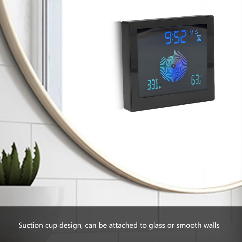 5in Wall Shower Clock Digital Timer Alarm Temperature Humidity Display