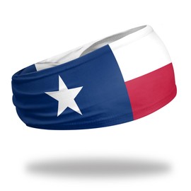 State Flag Headbands - for Workout, Costume, Sports and National Team Accessories (Texas State Flag Tapered Headband)