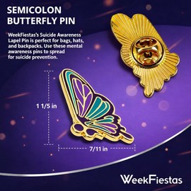 25PCS Suicide Prevention And Mental Health Awareness Enamel Lapel Pin Bulk for Backpacks Bags Hats, Mental Health Support Statement Gift for Support Groups, Gift-Giving and Fundraising,Funeral Favors