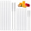 Annvchi glass straws reusable – transparent wide glass straws –