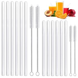 Annvchi glass straws reusable – transparent wide glass straws – suitable for cocktail glass – healthy, environmentally friendly, free from BPA (Bisphenol-A) (2 mm thick).