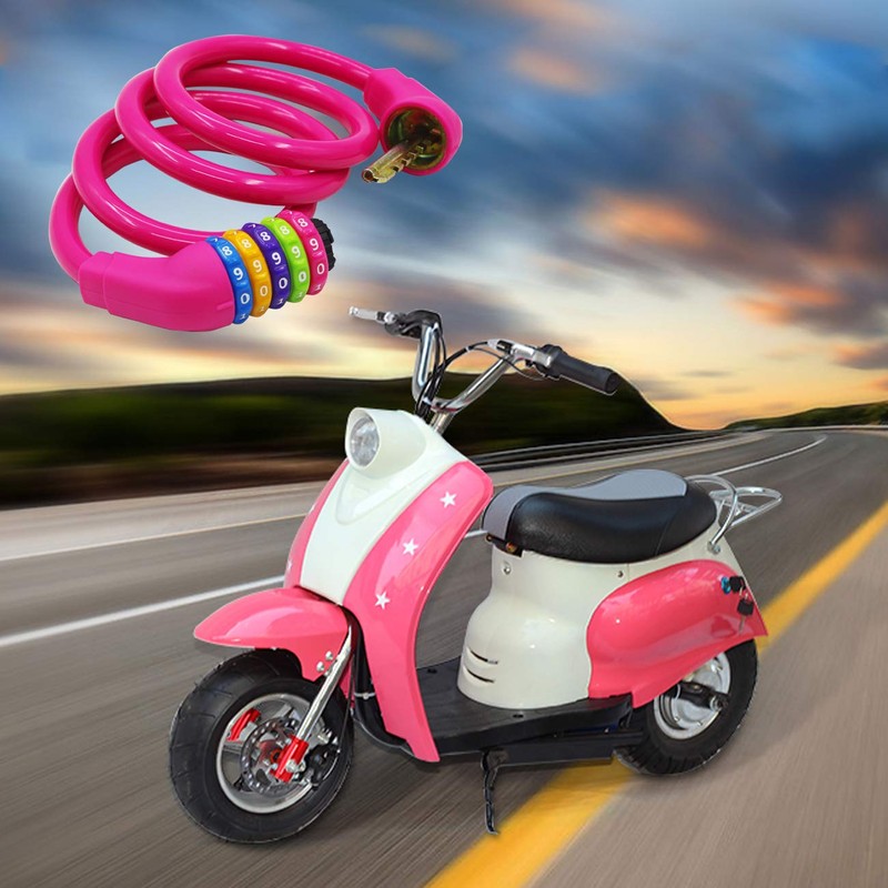 IDEALUX Bike Lock Cable, Resettable Cable Lock Self Coiling 5