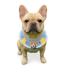 Bandana tejida hecha a mano, lindo disfraz de gato de oso de dibujos animados para perros pequeños, disfraz de perro ajustable para cumpleaños, fiesta, salida, Halloween, accesorio de fotos