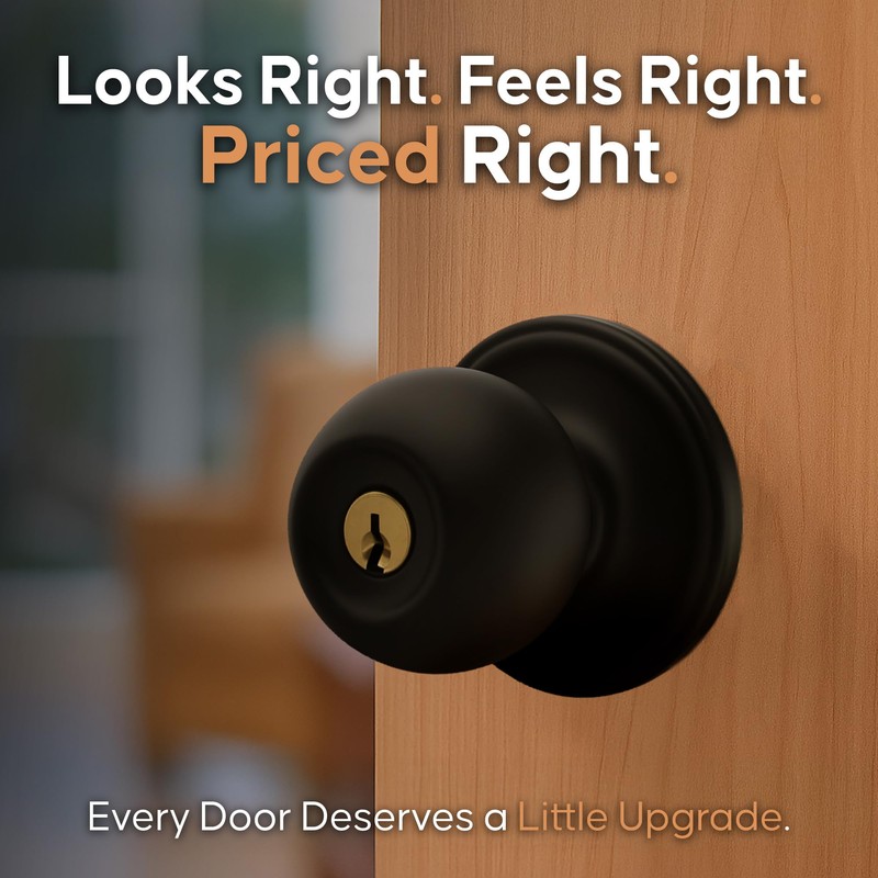 Copper Creek Entry Door Knob – Keyed Entry Handle with