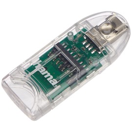 Hama Multi-Kartenleser "8in1" (u.a. microSD/SDHC, SD/SDHC, MMC, USB 2.0), transparent
