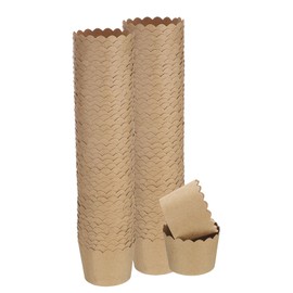sourcing map 100Pcs Paper Baking Cups Small Brown Kraft Paper Muffins Liner Cupcake Greaseproof Disposable Bulk Wrappers for Wedding Birthday Graduation