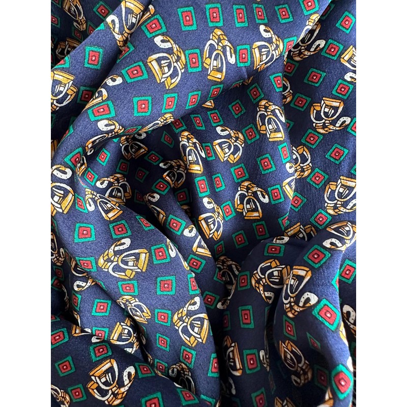 JWSilk - Bufanda larga de seda para hombre, Cuadrados azul