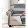 Brilliant Sunshine Multi Grey Stripes Couch Loveseat Slip Cover for