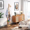 FILWH Freestanding Coat Rack with Umbrella Organizer Tray Bamboo Coat