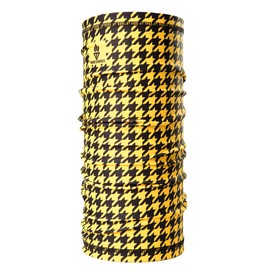 Houndstooth Scarf Snood for Men Women Fleece Neck Warmer Tubular Biker Bandana Balaclava Scooter MOD Ski Winter Plaid Yellow Cafe Racer Neck Gaiter Face Warmer