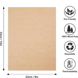 100 Pcs Unbleached Parchment Paper Baking Sheets,9x13 inch Baking Paper Parchment Paper Sheets Precut Non-Stick Parchment Sheets for Air Fryer, Baking Cookie Pans, Oven