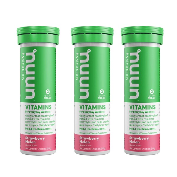 Nuun Vitamins: Strawberry Melon Daily Hydration Supplement (3 Tubes of 12 Tabs)3