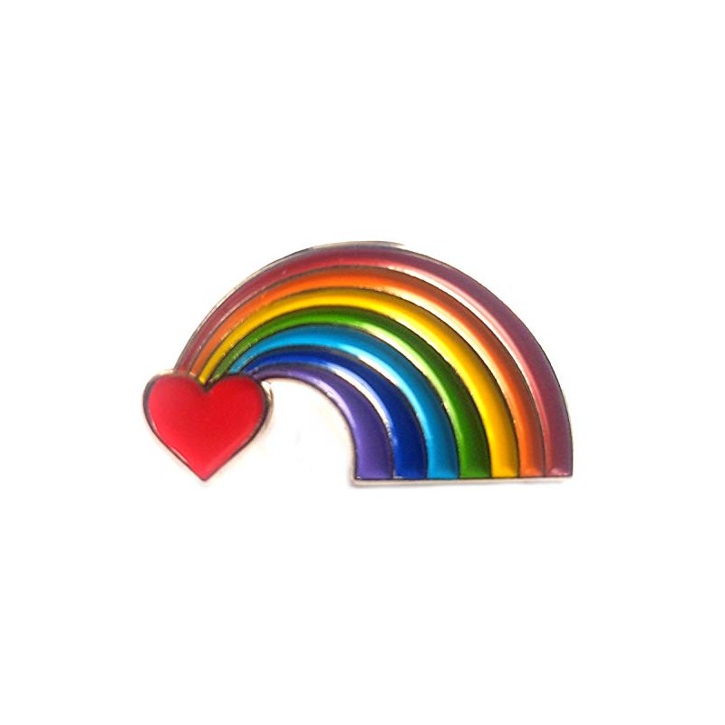 Metal Enamel Pin Badge Love Heart Luv Rainbow CND Peace