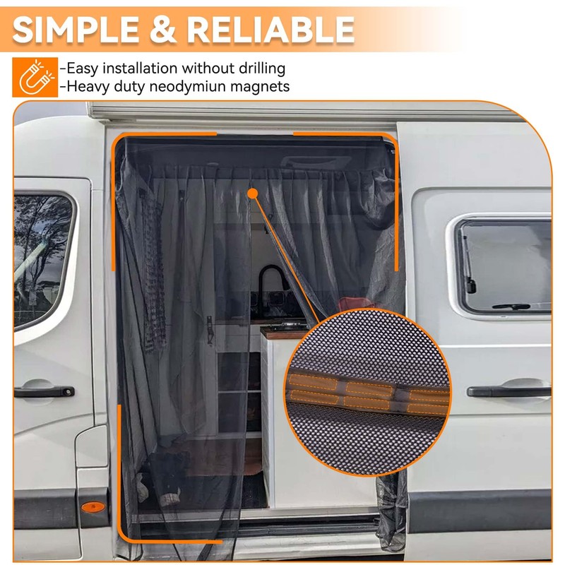 MELIPRON Van Bug Screen Fit For Ford Transit, Mercedes Sprinter