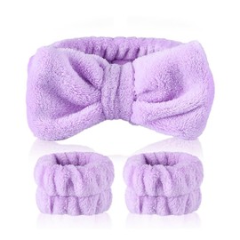 XFSRG Sponge Headband Bracelet Sets for Washing Face Makeup Headbands for Women Girls Skin Care Removal Sports Shower Headband Terry Towel Fabric Hair Band