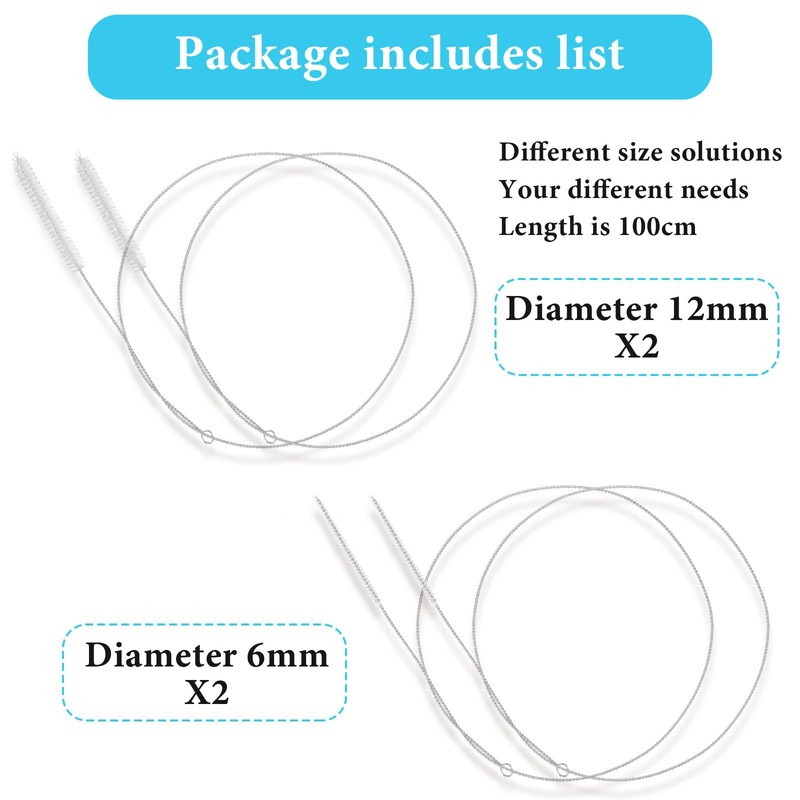 4PCS Extra Long Straw Cleaning Brush100cm Slim Wire Brush for