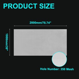 sourcing map 350 Mesh Paint Nylon Mesh Filter Woven Net Sheet Filter Cloth (78"x 39") for Paint, Home Brewing, White