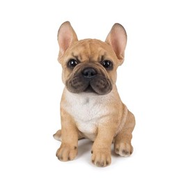 Woovia Sitting French Bulldog 4.2 x 5.6 x 6.3 inches (10.7 x 14.2 x 16 cm) Doll Figurine Animal Garden Decor Dog H16752