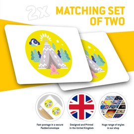 Rectangle Stickers(Set of 2) 7.5cm - Teepee Camping Tent Forest Trees Laptop Tablet Luggage Scrapbook #10746