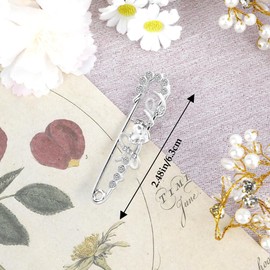 Rhinestone Brooch Pins 5PCS - Love 5 Styles, Large & Fancy Safety Pins for Clothes, Scarf, Shawl, Hijab & Hat