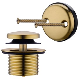 Anpean Brass Tip-Toe Tub Drain Kit with Basket Strainer and Two Hole Overflow Faceplate, Champagne Bronze
