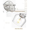 Emak Bathroom Light Fixtures Over Mirror, Brushed Nickel Vanity Light