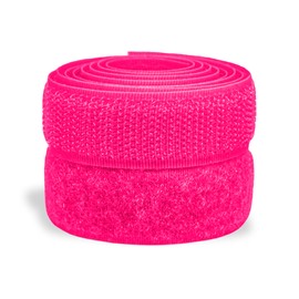 3/4 inch Neon Pink Sew on Hook and Loop Tape Non-Adhesive 1 Yd Nylon Heavy Duty Strips Sewing Fastening Fabric Fastener Interlocking Set for Military Form Bags Clothes Shoes Backpacks DIY Craft
