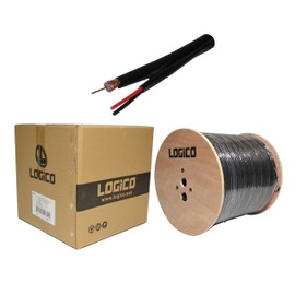 LOGICO RG59 Siamese Coaxial Direct Burial Outdoor Gel Cable 20AWG 95% Braid 1000ft
