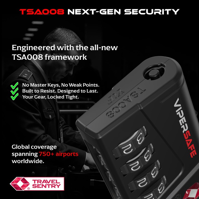 ViperSafe TSA Approved TSA008 Luggage Locks with Inspection Alert –