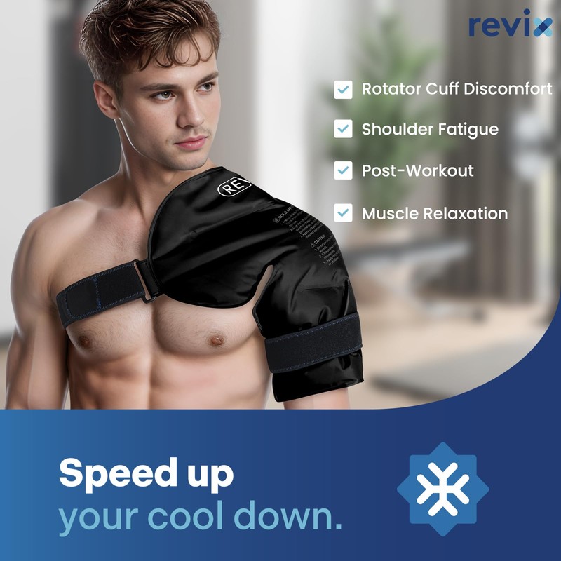 REVIX XL Shoulder Ice Pack Rotator Cuff Cold Therapy, Reusable