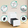 SISESOL 2 Drawer File Cabinet with Lock and Wheels,White Rolling