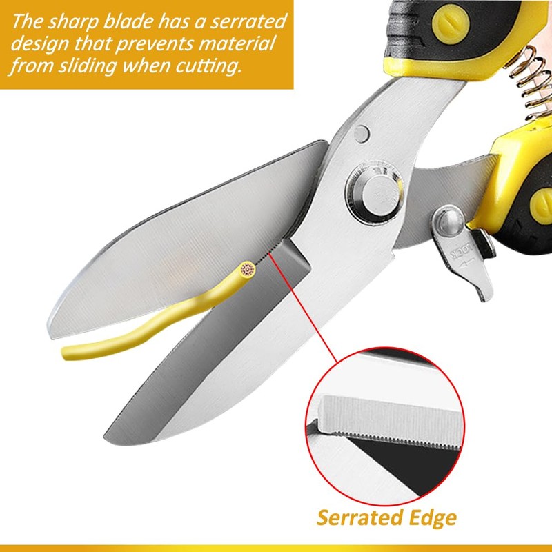 Scissors Heavy duty 9-inch, Shears Multipurpose, Easy Cutting Iron Sheet,