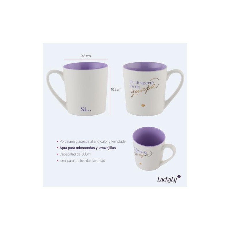 LuckyLy Tazas para Café Bonitas Divertidas 500ML Regalos para Mujer