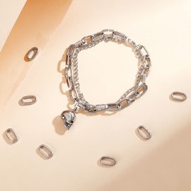 UNICRAFTALE About 300pcs Stainless Steel Link Rings Quick Link Connectors Oval Link Rings Oval Connectors Metal Jewelry Links for Women Jewelry Making Stainless Steel Color 13x8x2.5mm
