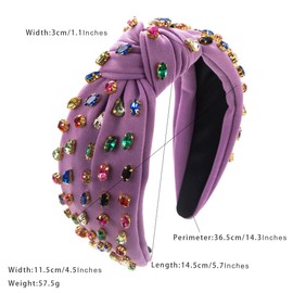 scicent Headbands for Women's Hair Embellished Rhinestone Crystal Hair Bands Wide Fabric Head Bands Top Knot Hairbands for Daily Wearing Fashion Bridal Hair Accessories for Girls - 25719