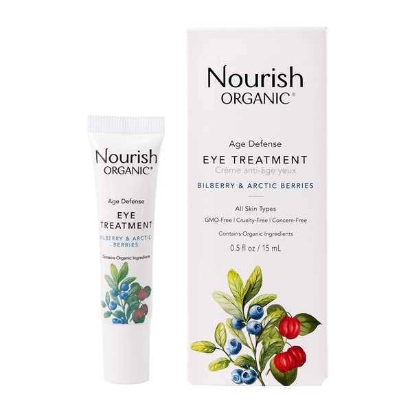 Nourish Organic | Age Defense Eye Treatment - Bilberry & Arctic Berries | GMO-Free, Cruelty Free, Fragrance Free (0.5oz)