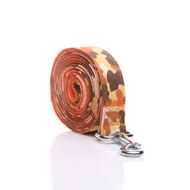 Heavy Duty Dog Leash, 4 FT/ 6 FT/ 10 FT Long, 1 Inch Wide, Nylon Camouflage Dog Leash for Small and Medium Dogs (Orange, 10 FT)