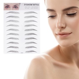 FOMIYES 2pcs 3D Hair-Like Eyebrow Transfer Stickers for Men and Women, Easy to Apply, Natural Look, Black, Temporary Eyebrow Tattoo for Makeup, Time-Saving, Long-Lasting