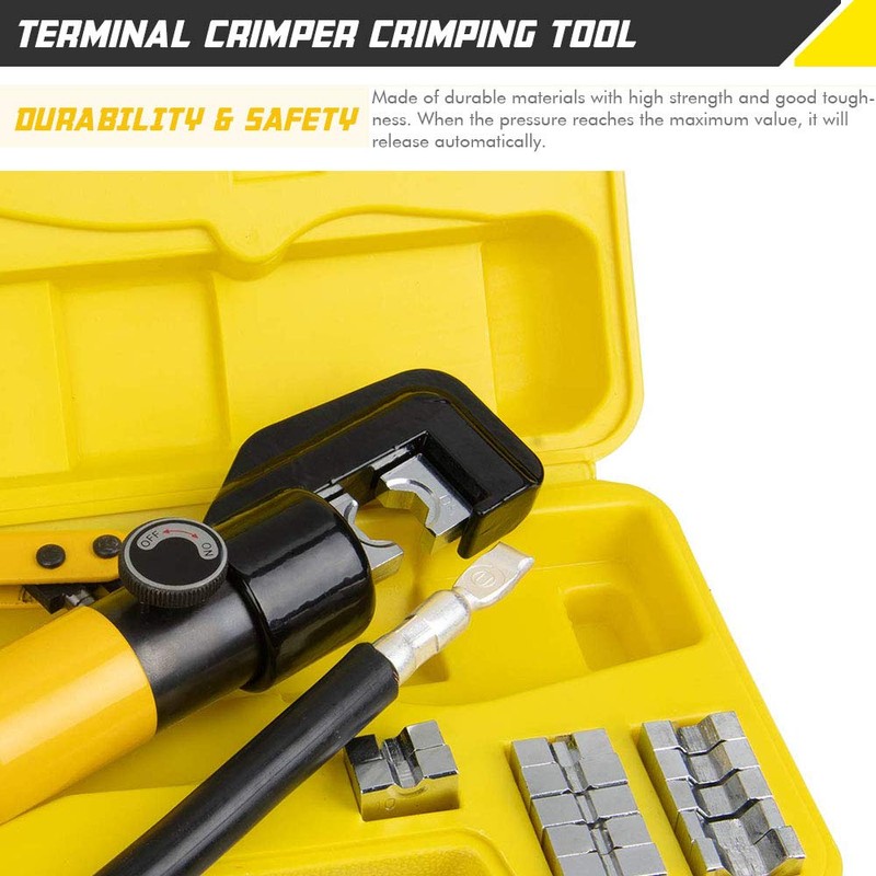 10 Ton Hydraulic Hand Crimper Tool Set for Stainless Steel