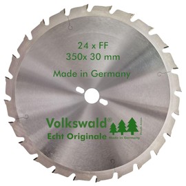Volkswald ® HM Saw Blade FF 350 x 30 mm Z = 24 Nail-Proof Circular Saw Blade for Table Saw Rocker Saw Firewood Saw for Construction Wood Firewood Shellwood Shell Board Gas Concrete Stone Fibreboard