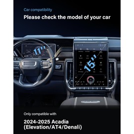 WEIPIN For 2024-2025 Acadia (Elevation/AT4/Denali) Screen Protector 15 Inch Matte Anti-Glare Tempered Glass Touchscreen *1 + 11 Inch Nano Dashboard *2 9H Hardness Glass - No More Glare&Fingerprint