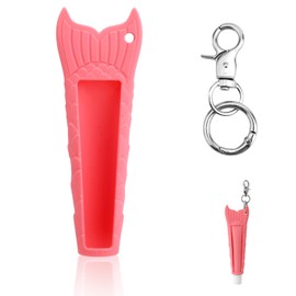 Lippenbalsamhalter Schlüsselanhänger, Tragbare Silikon Lippenbalsam Schutzhülle mit Schlüsselanhänger Kompatibel mit Summer Fridays Pink Sugar (Pink Sugar Pure Farbe)