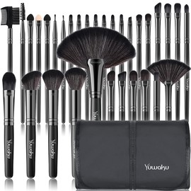 Juego de brochas de maquillaje Yuwaku de 32 piezas, brochas de maquillaje profesional, Kabuki, sombra de ojos, delineador de ojos, base, colorete,... 