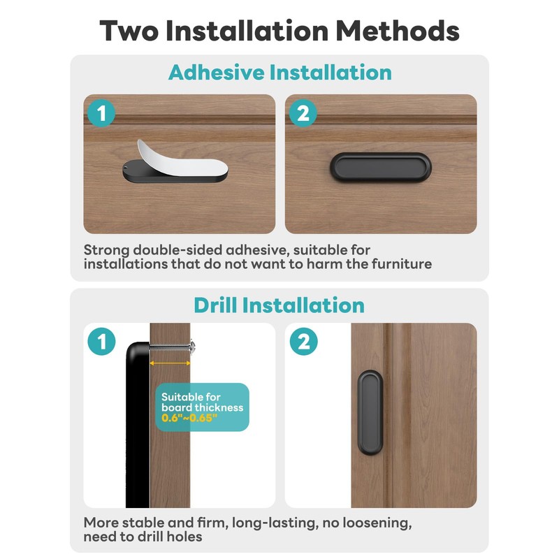 MeBantoo 2 Pack Self-Adhesive Drawer Pull Handles, 4 Inch Self-Stick